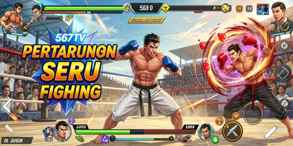 Tampilan seru dari pertarungan di game Fighting 567TV.