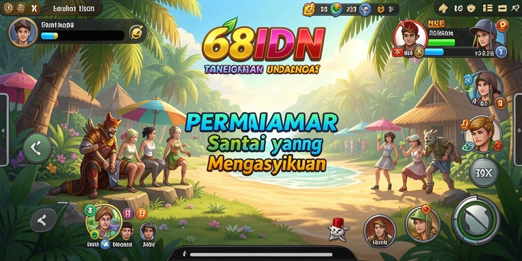 Tampilan gameplay menarik dari 68IDN dengan beragam mini game seru.