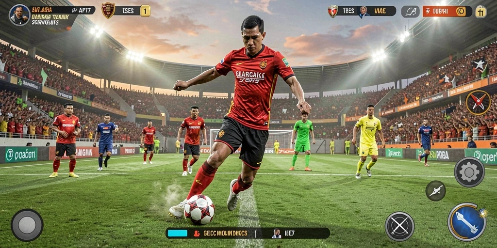 Tampilan gameplay yang mendebarkan dari API77 dengan aksi olahraga yang intens.