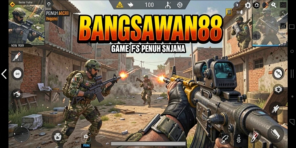 Screenshot gameplay BANGSAWAN88 menampilkan aksi tembak-menembak yang mendebarkan.