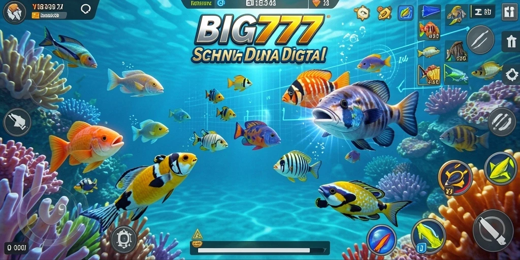 Tampilan gameplay seru di BIG777 saat menembak ikan.
