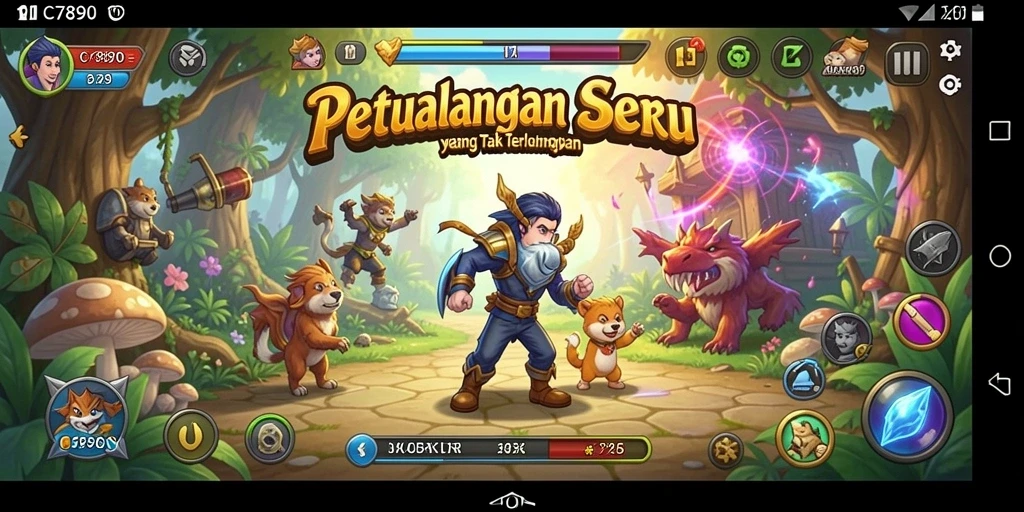 Screenshot utama C7890 menampilkan karakter yang beraksi dalam petualangan seru.
