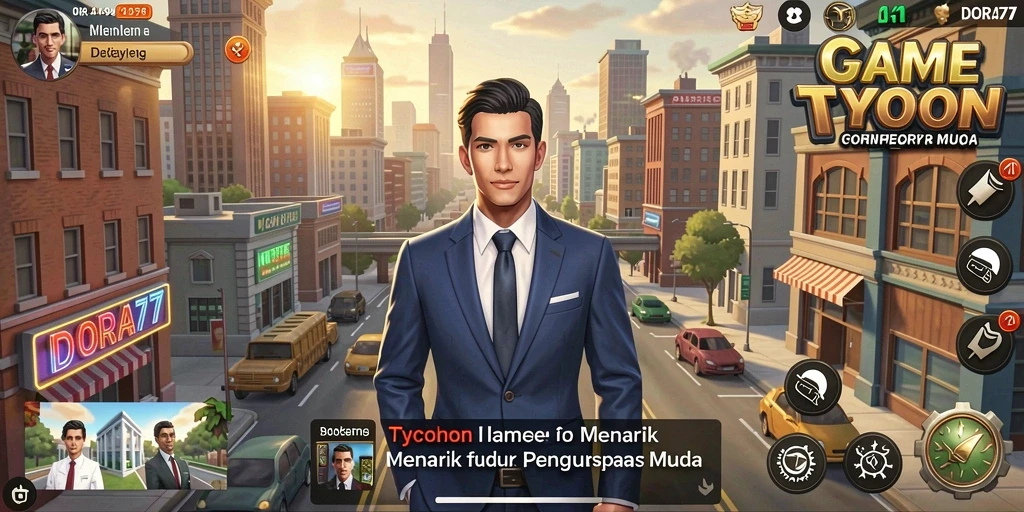 Screenshot DORA77 menampilkan gameplay khas Tycoon yang seru.