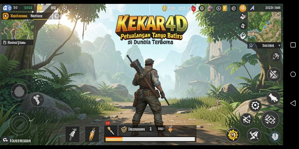 Screenshot utama KEKAR4D menampilkan petualangan epik di dunia terbuka.