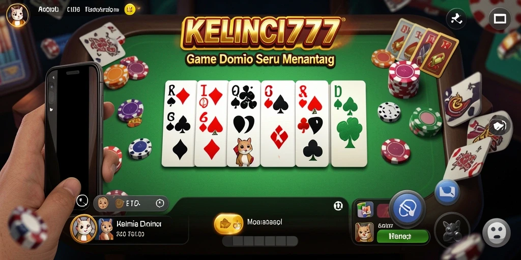 Screenshot gameplay KELINCI777 yang menunjukkan serunya bermain Domino.