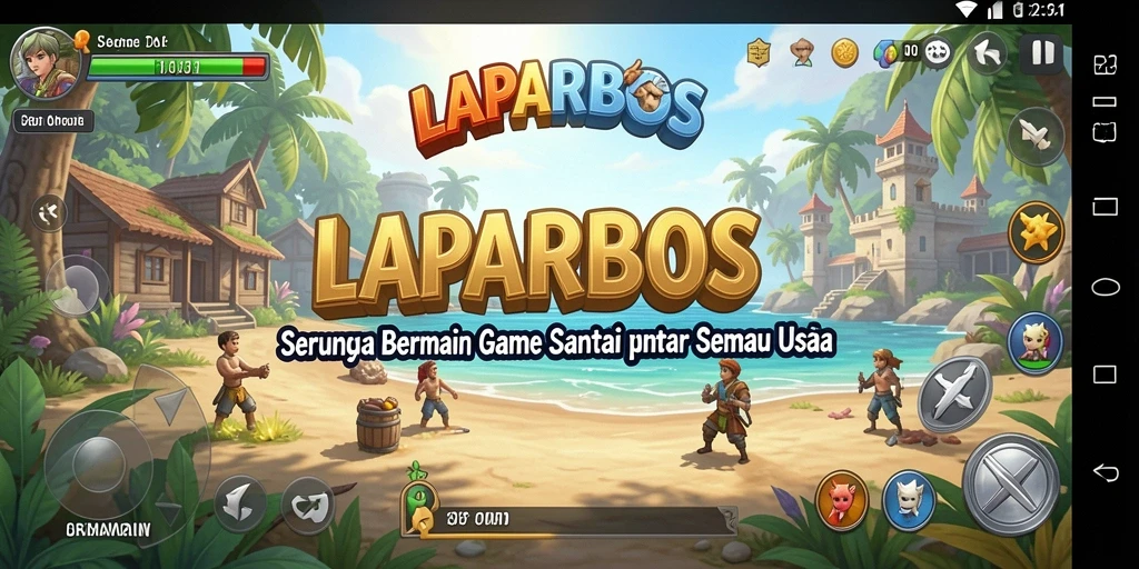 Screenshot menunjukkan gameplay seru dan berwarna-warni dari LAPARBOS.