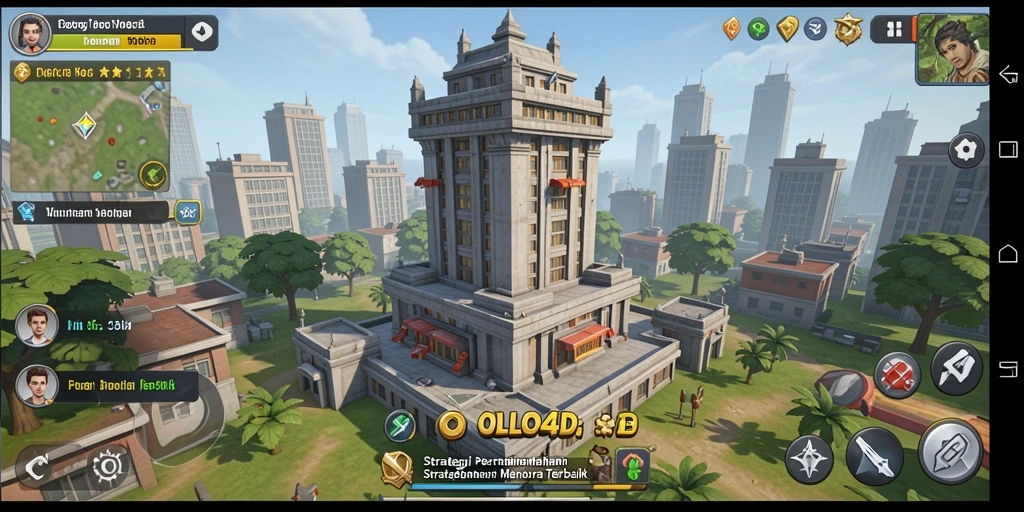 Screenshot OLLO4D menunjukkan aksi pertahanan menara yang intens.