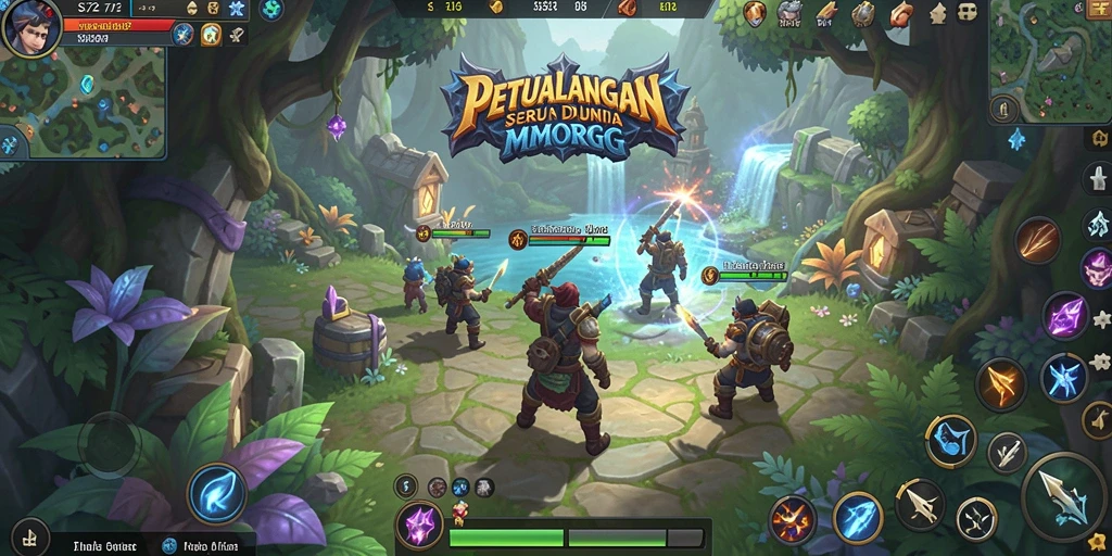 Screenshot gameplay SL72 menunjukkan aksi pertempuran yang mendebarkan di dunia MMORPG.