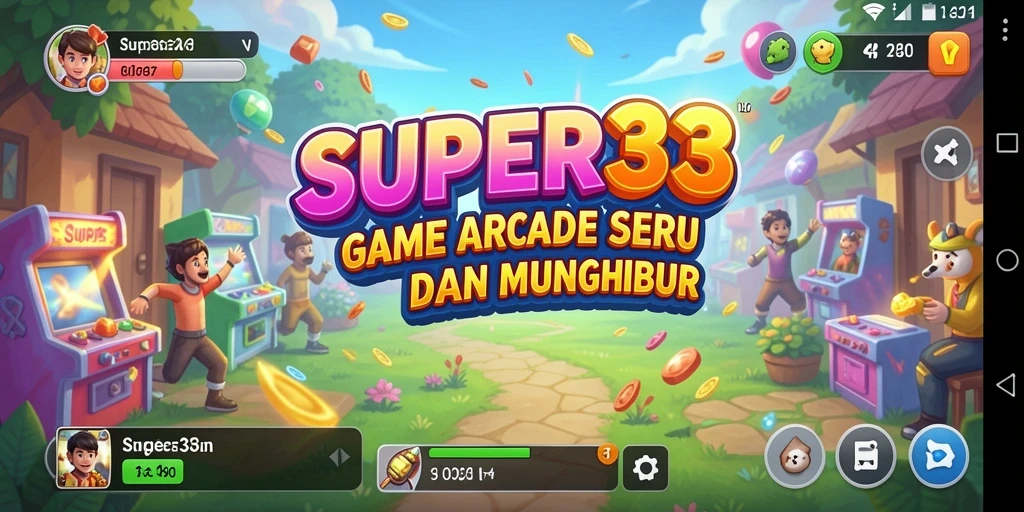 Screenshot SUPER33 menunjukkan aksi seru dalam gameplay Arcade.