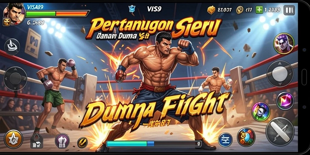 Tampilan pertarungan yang intens di VISA89 dengan berbagai karakter.